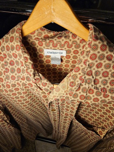PAIR OF VTG CLAIBORNE BUTTON UP SHIRTS. 80S-90S Rare Pattern Print. Large - Picture 6 of 16