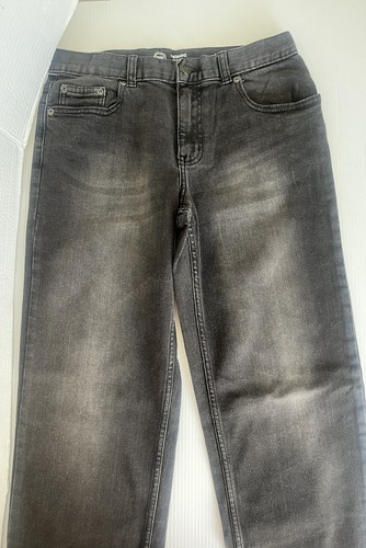 NWT Jeans Black Adjustable Waist Relaxed Fit Size 12 Husky