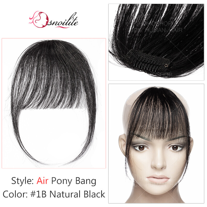 Pony Tail Dick Luft Pony Air Fringe Bangs 100% Remy Echthaar Clip In Clip-In Pony Bangs Remy Haar Natürlich Voluminös Haarteil