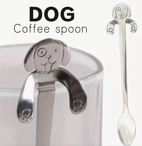 Coffee Spoon Dog Kitchen Flatware Stainless Steel Tea Spoon Dinnerware Set Of 4 - Picture 2 of 3