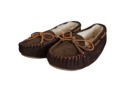 Minnetonka Cally Moccasin Slippers Brown Suede Slip On  display picture 1