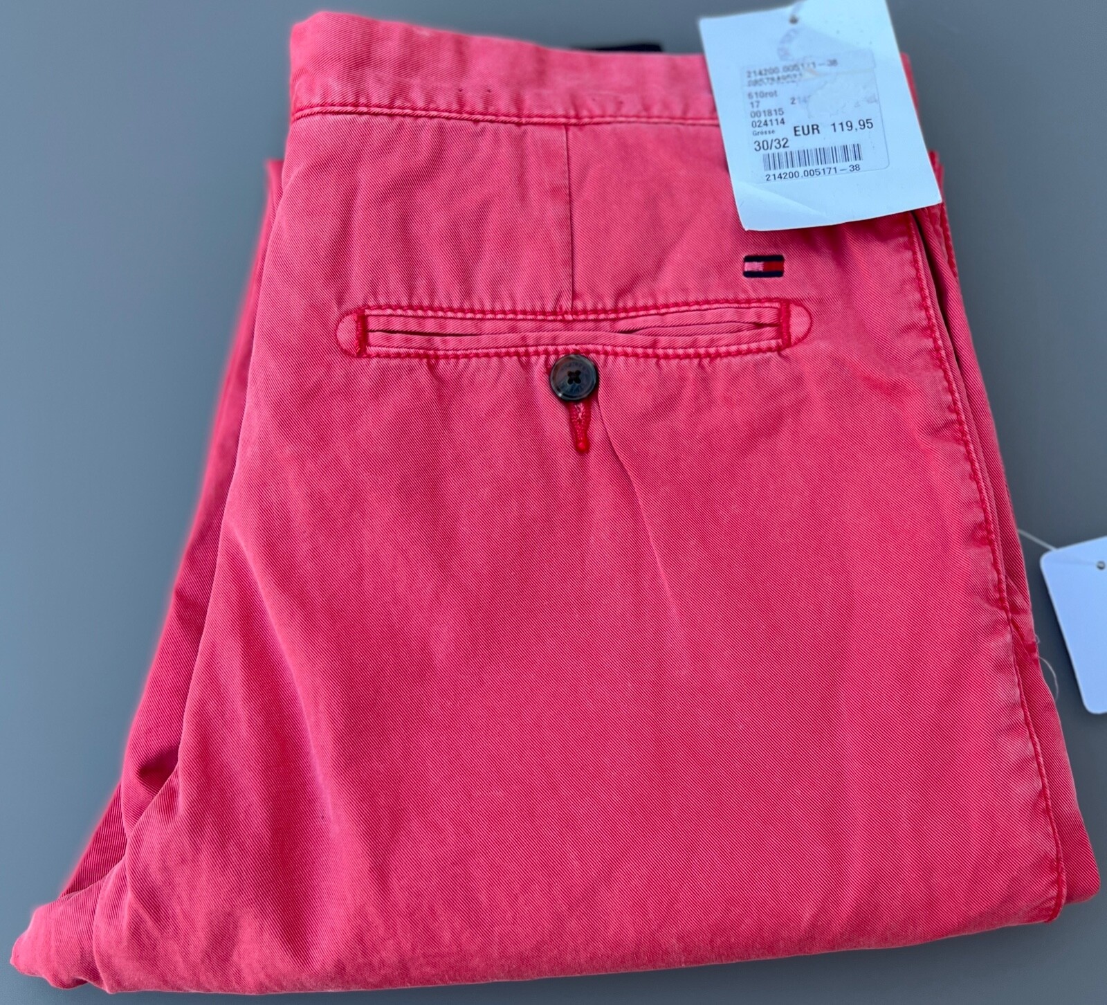 Tommy Hilfiger Jeans Chino Hose Mercer Sunset Baumwolle Weite 30 Länge 32 rot