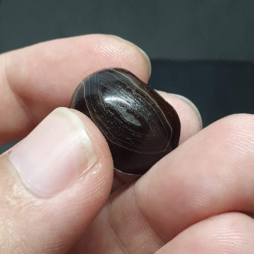 Vintage Himalayan Tibetan Natural Eye Druzy Crystle Agate Bead - Picture 12 of 17