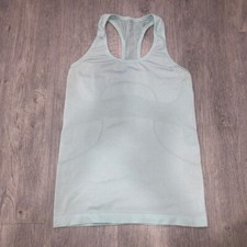 Lululemon Swiftly Tech Racerback Women  s 6 Heathered Blue Running Tee Crew Neck