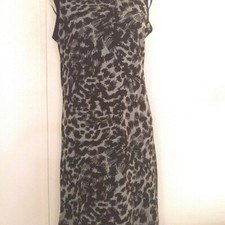 Calvin klein women's size M sleeveless dress turtleneck animal print acrylic