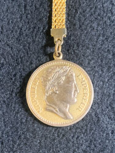 Vintage EMPEREUR NAPOLEON 5 FRANCS 1808 Coin Keyring Keychain
