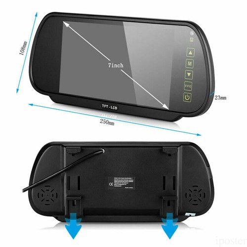7" Touch Screen Car Rear View Monitor Night Vision Waterproof Backup Camera Kit - Picture 6 of 12
