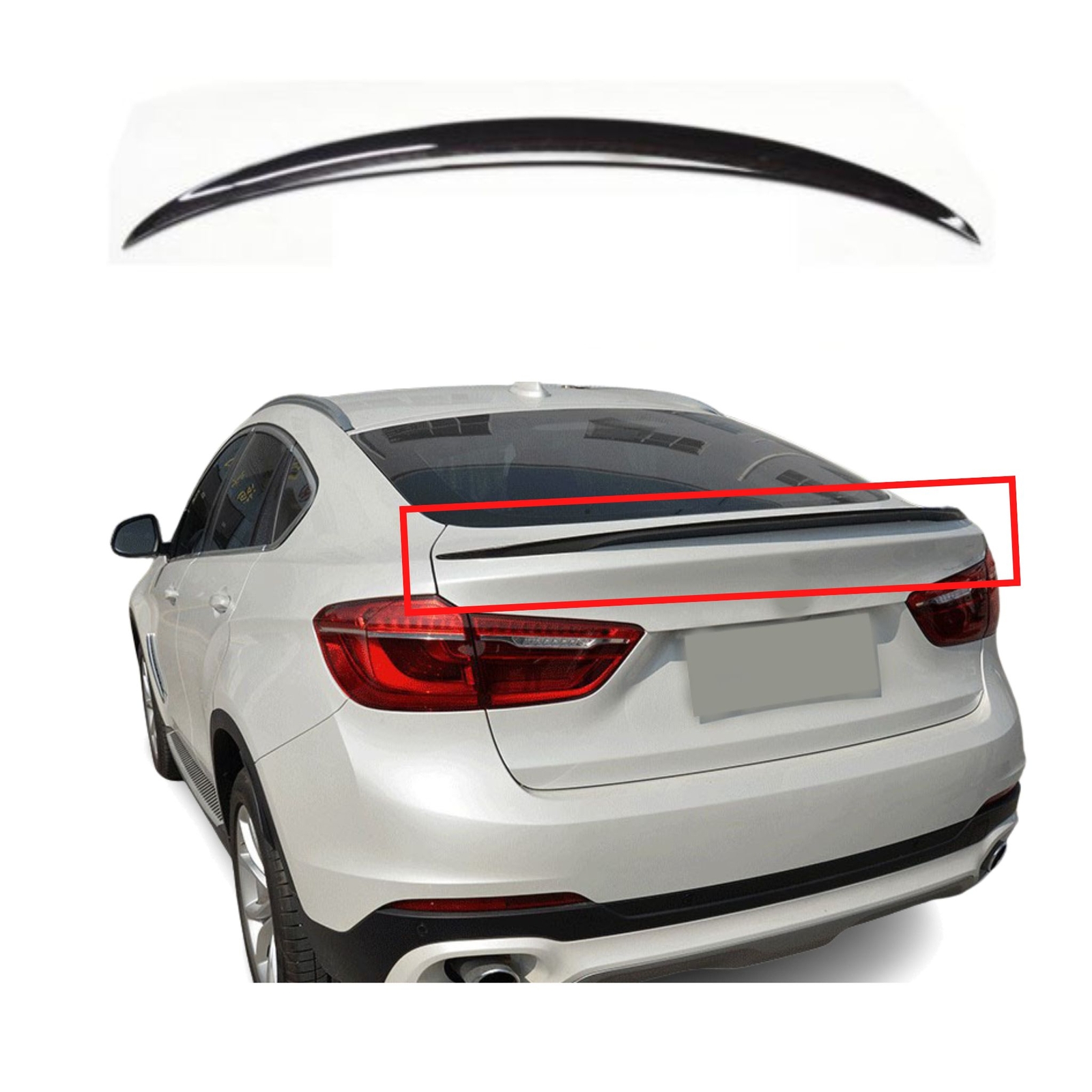 Rear spoiler suitable for BMW X6 F16 F86 X6, rear wing, spoiler lip black gloss