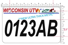 Wisconsin UTV license Plate, WI UTV **BEST PLATE ON THE MARKET!!** NOW THICKER!!