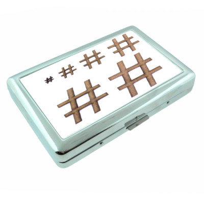 cigarette hashtags Hashtags D5 Silver Metal Cigarette Case RFID Protection Wallet