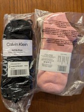 Women's Calvin Klein 3-Pack Super Soft Flat Knit No Show Socks Black, Pink