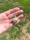 Large Vintage Sterling 9.25 Puffy Heart Pendant & chain — photo 5