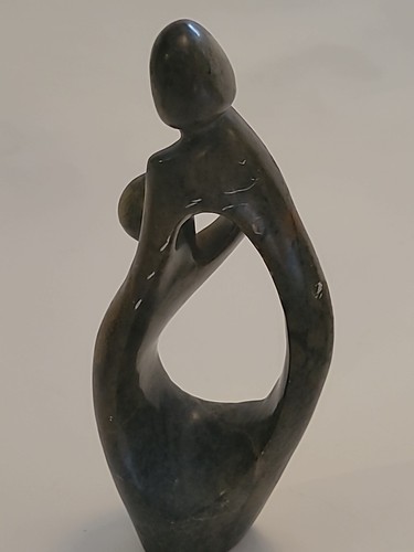 Mutter/Vater/Erwachsene & Person/Kind Skulptur Stein Künstler signiert D Hove 9 Zoll groß - Bild 5 von 24