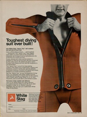 1970 White Stag Toughest Diving Suite Ever Built Nylon Two VINTAGE PRINT AD