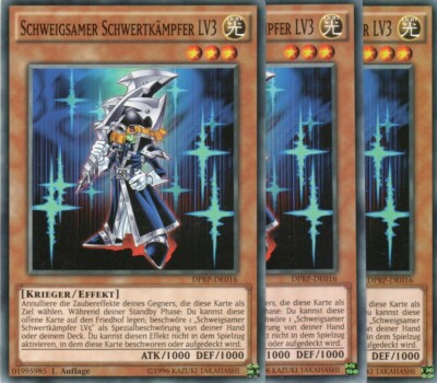 yugioh 3x Schweigsamer Schwertkämpfer LV3 DPRP-DE016 COMMON 1AUFLAGE DEUTSCH