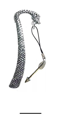 Bow Feather Arrow FT159 5.7x.9cm English Pewter On A DRAGON Bookmark