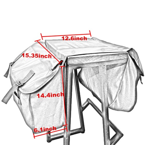 Motorcycle Rear Tail Bag Saddle Bag Travel Tool Luggage Storage Two Large Pocket - Picture 4 of 12