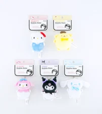 NEW Mobile Mate Sanrio Characters plush keychain set5 Hashy Topin from Japan