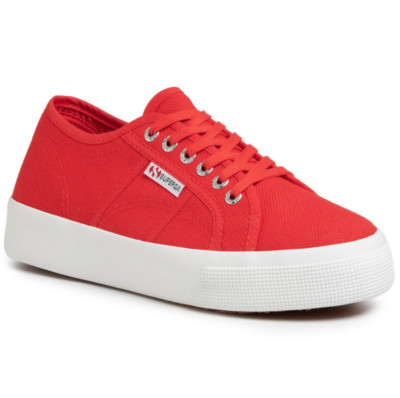 Superga 2730 Cotu Trainers Rot & Weiß Canvas Schnürschuhe Sneaker Schuhe Herren UK 10,5