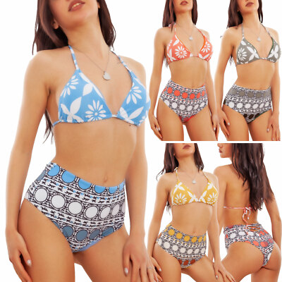 Damen Bikini Badeanzug High Waist Triangel Meeresmode TOOCOOL SE6129