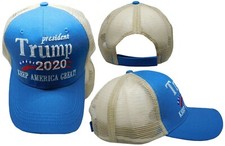 President Trump 2020 Keep America Great Mesh Trucker Blue Embroidered Hat Cap