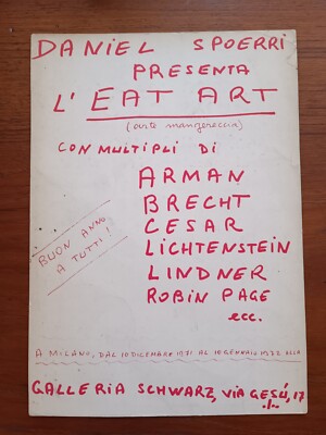 Daniel Spoerri Presenta L'eat Art Galleri Schwarz 1972/Mirella Bentivoglio,isgro