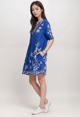 Johnny Was JWLA Domingo Dolman Linen Dress Boho Chic J31824 | eBay