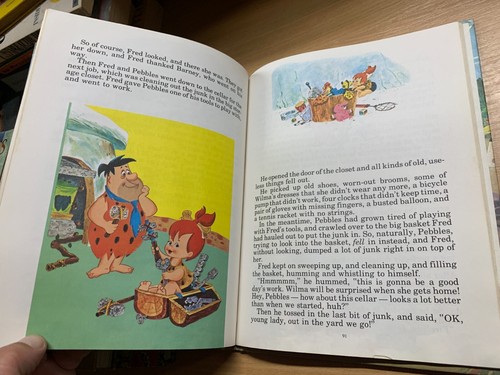 1974 "FLINTSTONE GIANT STORY BOOK" ILLUSTRATED ANNUAL HARDBACK BOOK (P4) - Picture 12 of 15
