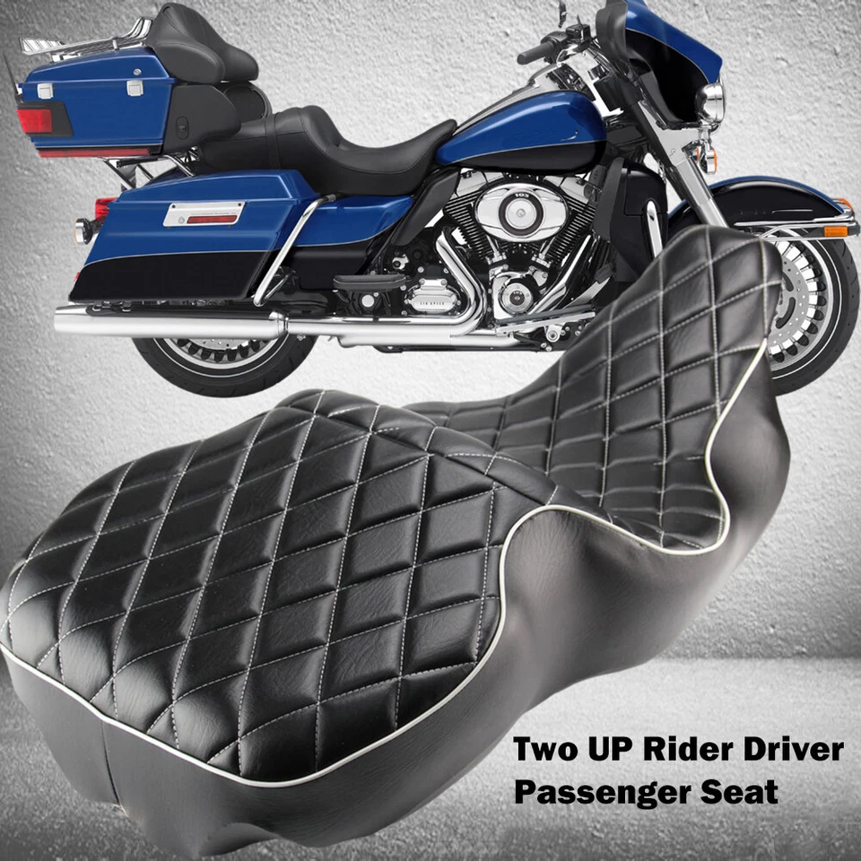 Asiento de conductor y pasajero de bajo perfil para Harley Electra Glide Classic 97-07 Foto 4 de 4