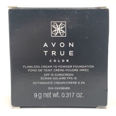 Avon True Color Flawless Cream to Powder Foundation Ivory Pink 9 g New Old Stock
