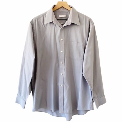 Pierre Cardin Men’s Gray Long Sleeve Button Up Dress Shirt Business Casual 