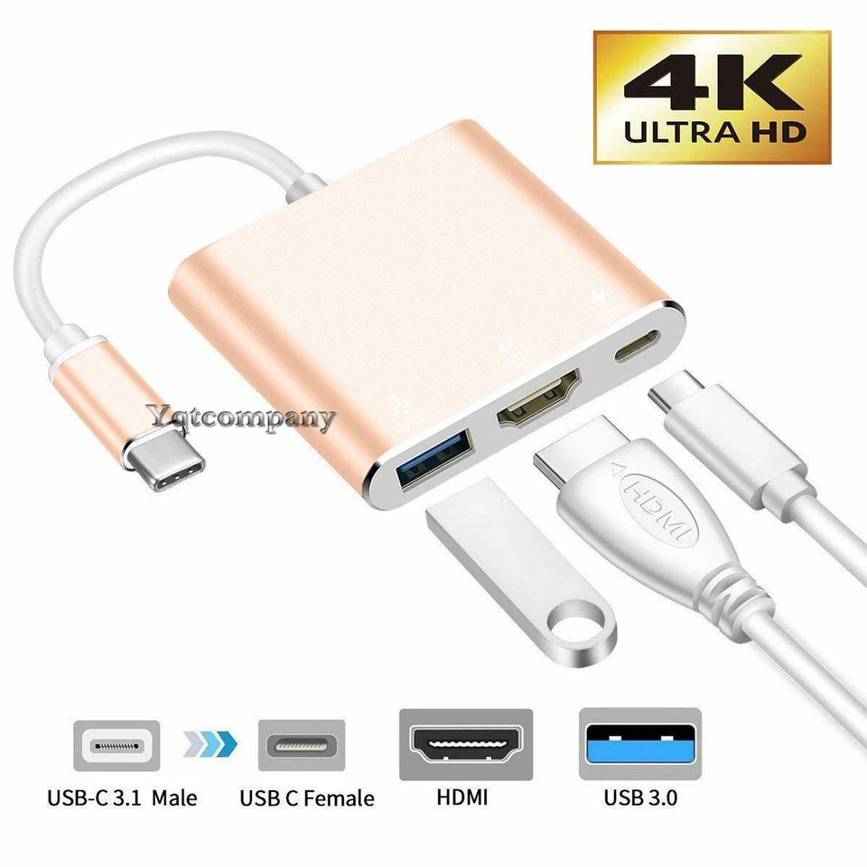 Cable adaptador USB tipo C a HDMI HDTV TV 4K para Samsung Galaxy Z Fold3 4 5 6 7 Foto 3 de 4