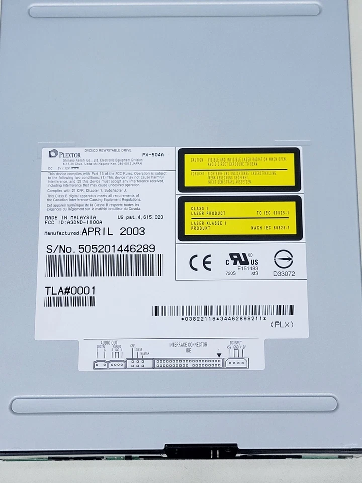 Plextor PX-504A DVD/CD Rewritable Disc Drive - Image 3 of 4