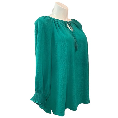 WESTBOUND Textured Top Size 3x Tassel Flowy Stretchy Oversized Emerald Green NWT - Picture 6 of 12