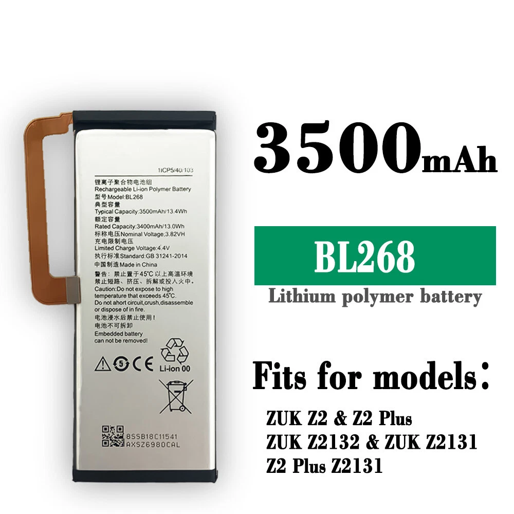 Li ion New Battery For Lenovo zuk Z2 Z2131 Z2 Plus BL268 High