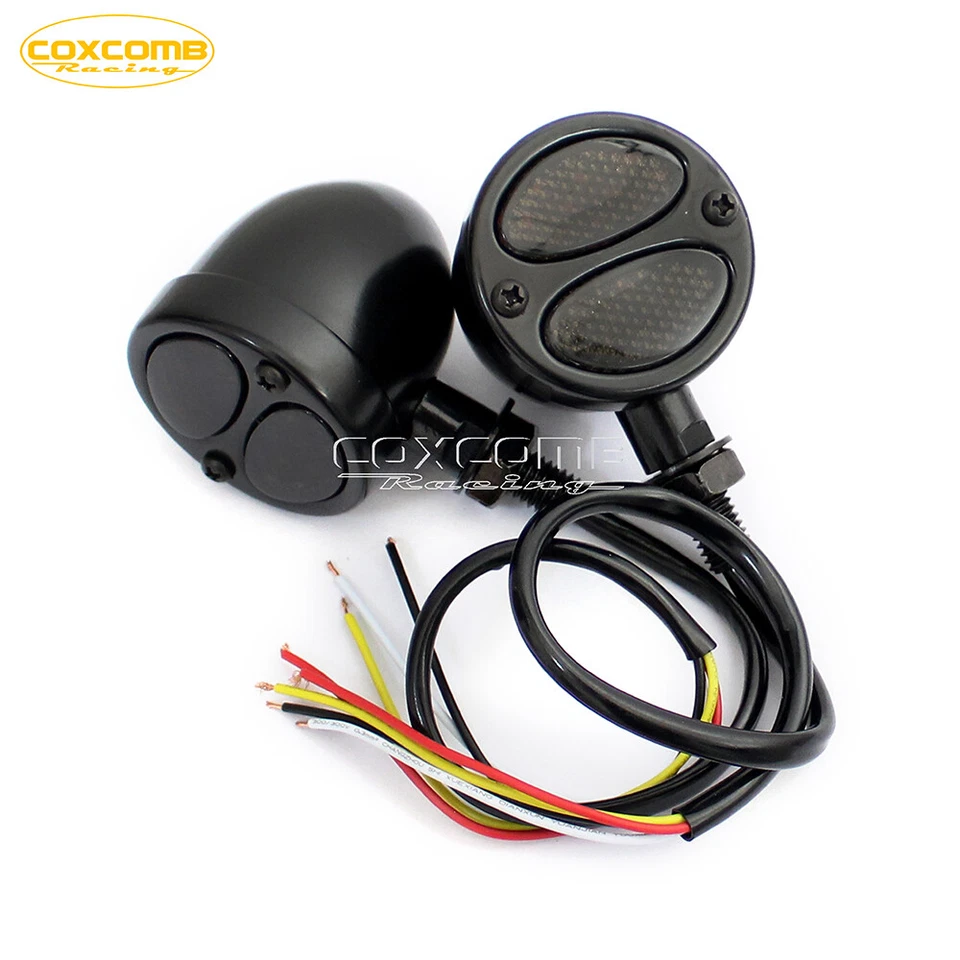 1 par de luces traseras de freno de señal de giro LED de 3"" 1 para Chopper Bobber Café Racer Foto 2 de 4