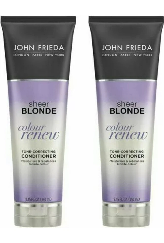 2X JOHN FRIEDA SHEER BLONDE COLOUR RENEW TONE-CORRECTING CONDITIONER JE 250ML