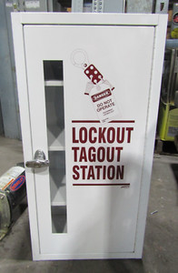 💥PRINZING WHITE 3 SHELF LOCKOUT TAGOUT STATION 15" D x 9-5/8" W x 30-1/8 H"