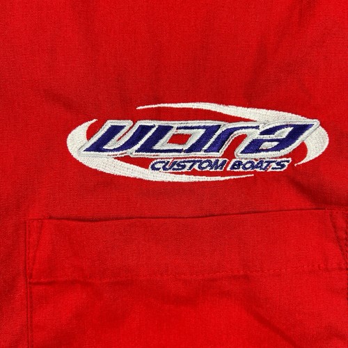 Vintage Got Balls Racewear Red Striped Short Sleeve Button Down Made in USA XL - Imagen 6 de 8