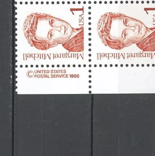 Scott # 2168 - U.S. USPS Block Of 4 - Margaret Mitchell - MNH - 1986 - Image 4 of 4