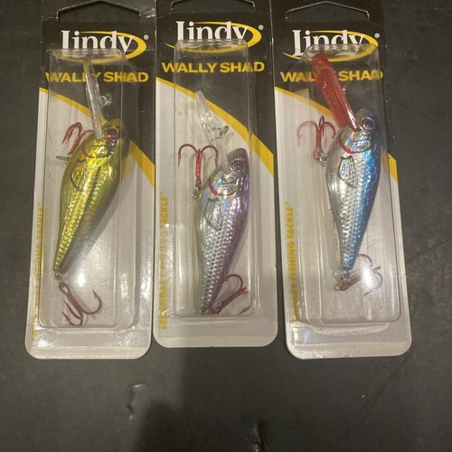 Lindy Walley Shad 3 1/4” Lot Of 3 Silver Blue - Gold Black - Purple Passion