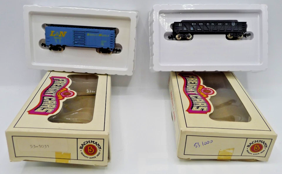 BACHMANN 4 WAGONS MARCHANDISES AMÉRICAINS REF. 531012/531056/531031/531000 N - Photo 3/3