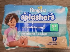 New Unopened Pampers Swim Diapers - Splashers - Size 5+ 17 Count -31 Pounds + 