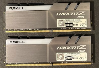 G.SKILL Trident Z RGB 64GB (2x32GB) DDR4-3600 DIMM Intel XMP F4-3600C18D-64GTZR