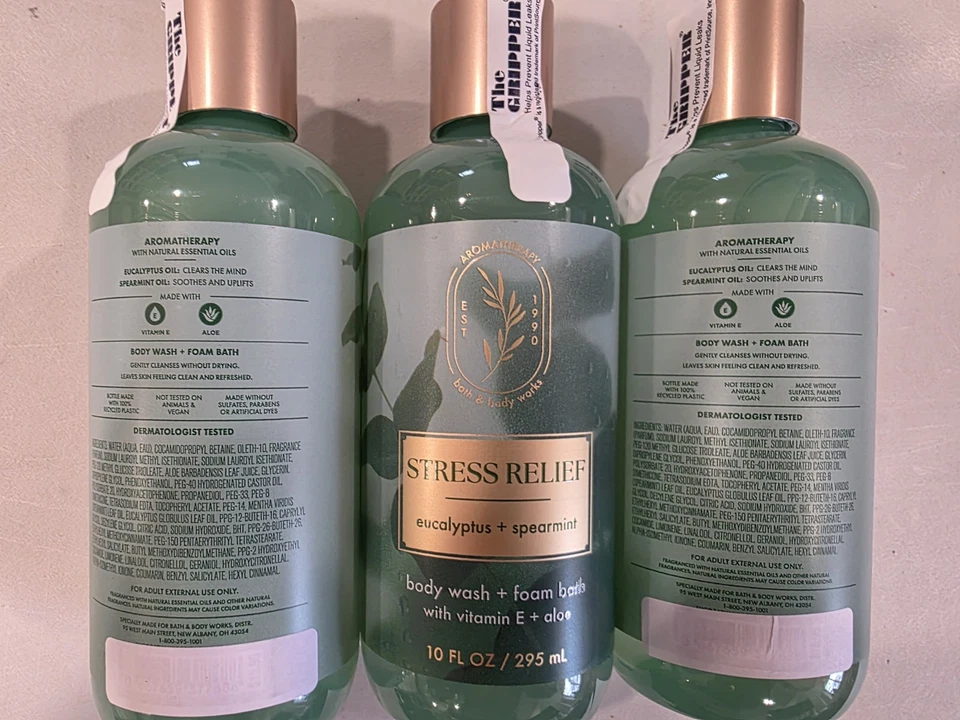 3x Bath & Body Works Aromaterapia Eucalipto Menta Verde Jabón Corporal y Baño de Espuma Foto 3 de 3