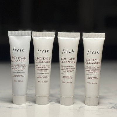 Lot of 4 Fresh Soy Face Cleanser Sample Size 15ml Mini Face Wash