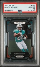 De'von Achane 2023 Panini Prizm #365 Rookie RC PSA10 GEM MT Dolphins