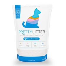 PrettyLitter Health Monitoring Cat Litter Lotus Flower, Non 6 LB, White