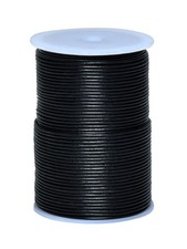 Round Genuine Leather String Cord, Rope for K...