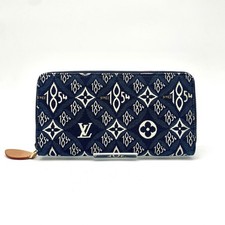Louis Vuitton Portafoglio Zippy dal 1854 Jacquard Blu M80212 Autentico LV